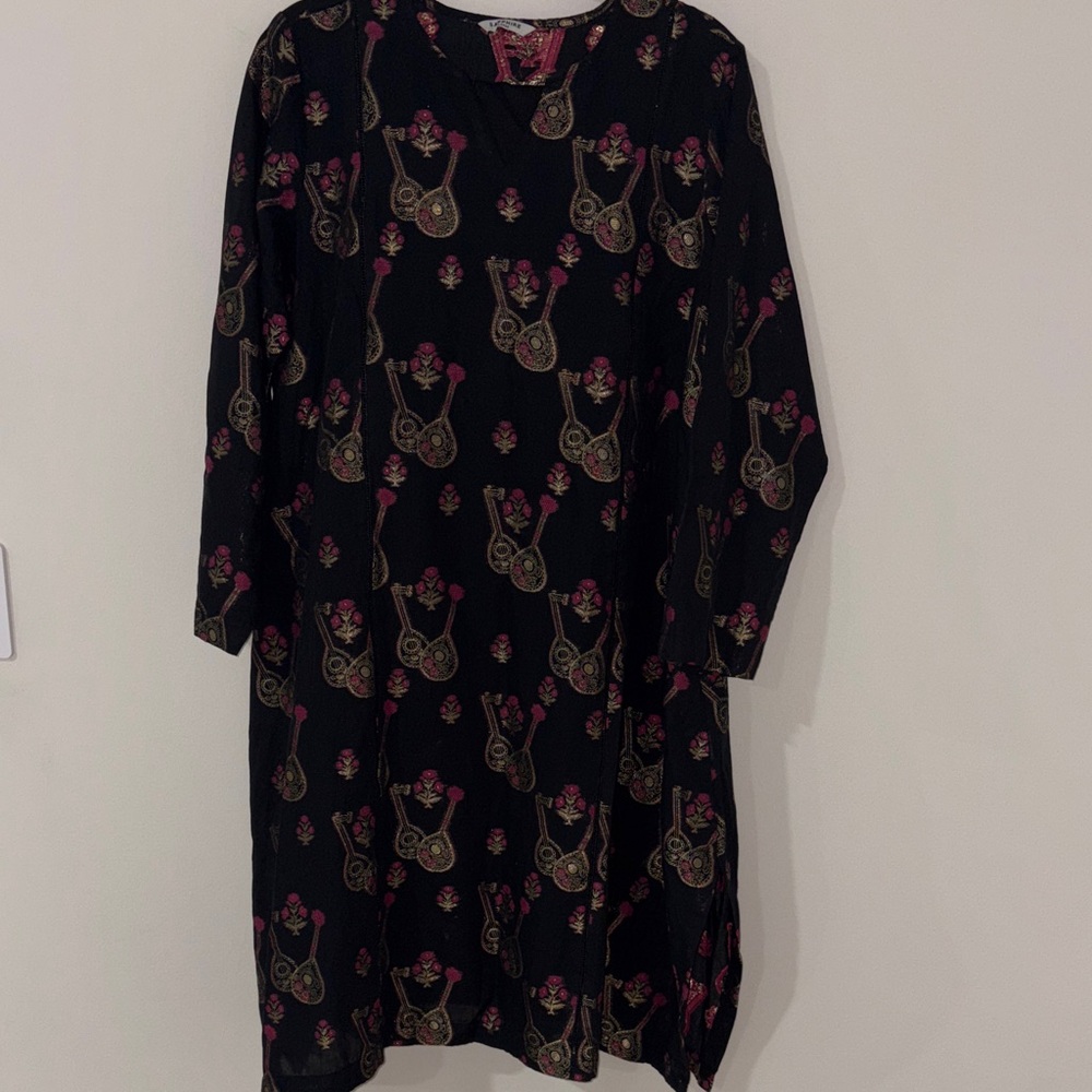 Sapphire Black and Purple Kurta Trouser Size L